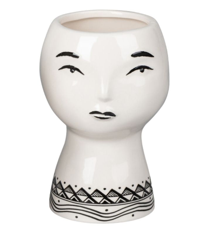 Princess Face Vase - Black Lips | Ink You