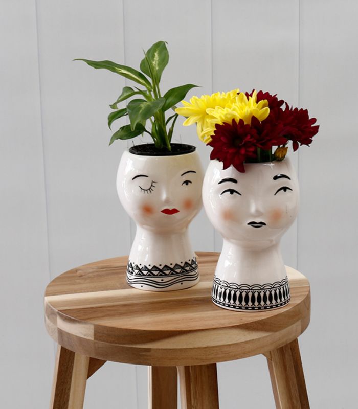 Princess Face Vase - Black Lips | Ink You