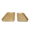 Tray - Carved Wood - Natural - Set of 2 Sizes | Ink You