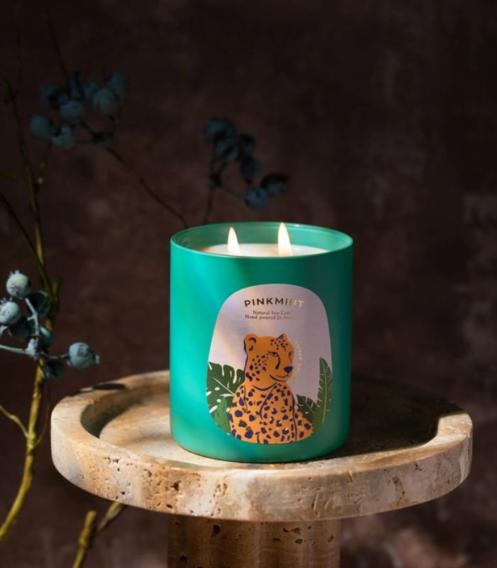 Amber & Musk Double Wick Soy Candle | Ink You