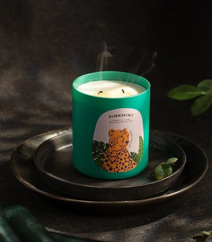 Amber & Musk Double Wick Soy Candle | Ink You