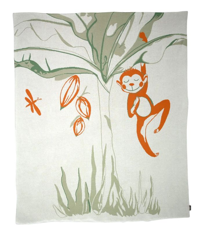 Kids Throw - Monkey - Mint Green - 120x140cm | Ink You