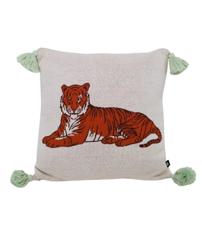 Kids Cushion - Tiger - Natural Cream - 45x45cm | Ink You