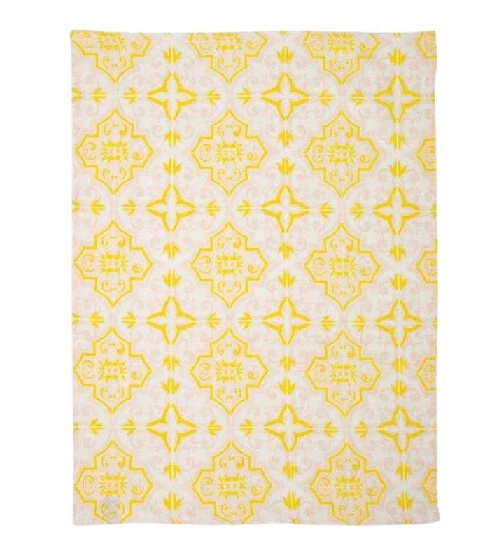Kitchen Tea Towel - Nanny - Yellow and Pink - 50x70cm | Ink You
