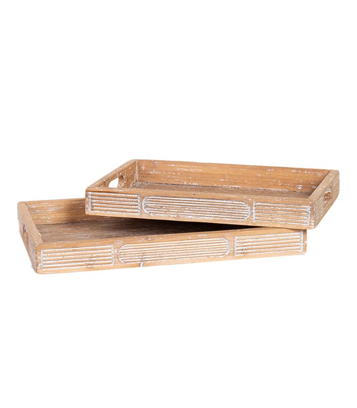 Wood Tray Set (2) -  30x45x5cm | Ink You