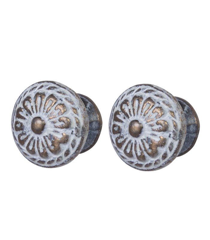 Metal Door Knob - Pressed Metal - Bouquet - 3x3x7cm (Set of 2) | Ink You