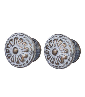 Metal Door Knob - Pressed Metal - Bouquet - 3x3x7cm (Set of 2) | Ink You