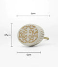 Ceramic Door Knob - Cream / Gold - 5x3.5x7cm (Set of 2) | Ink You