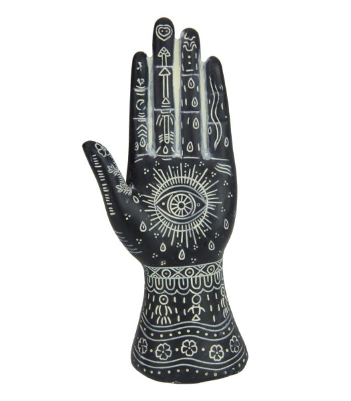21cm Black/White Palmistry Hand Phrenology | Ink You