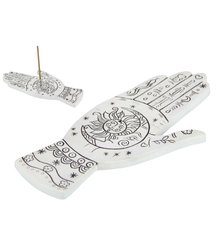 Palmistry Hand Incense Burner - White | Ink You