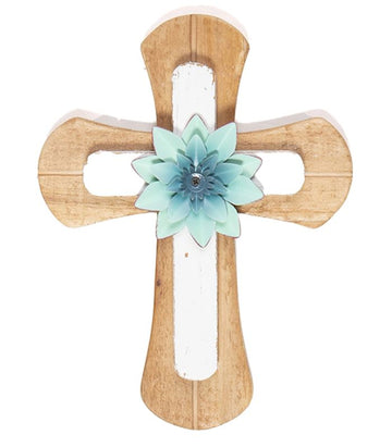 Wood And Metal Wall Decor Cross - 3x23x30cm | Ink You