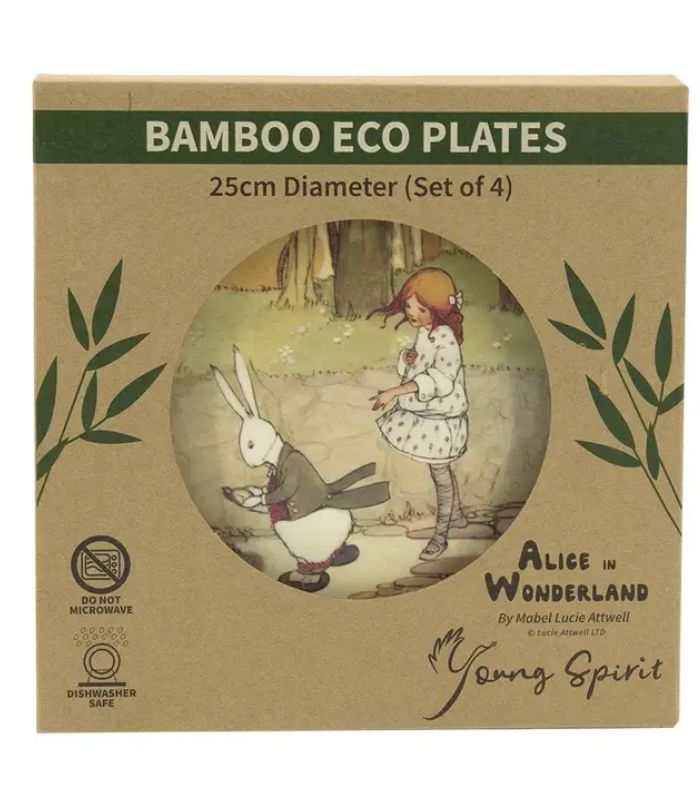 Alice in Wonderland Bamboo Plates (Set of 4) | Ink You