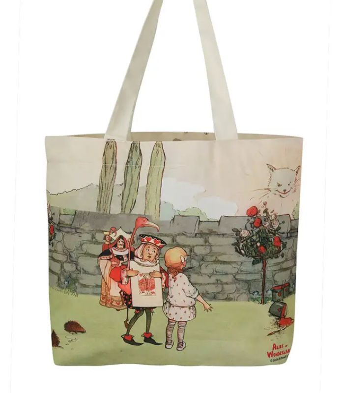 Alice In Wonderland Canvas Daily Tote Shopping Bag  Alice with Queen | Ink You