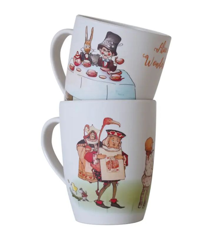 Alice In Wonderland Bamboo Mugs of 2  Set B | Ink You