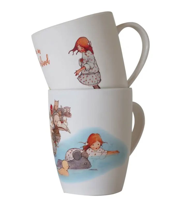 Alice In Wonderland Bamboo Mugs of 2  Set A | Ink You