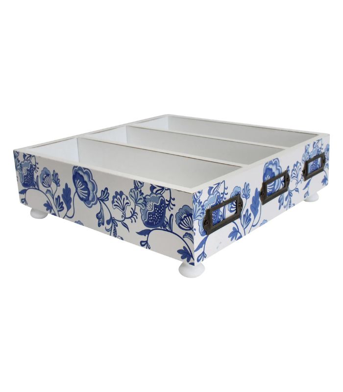Knick-Knack Blue/White Cutlery Tray | Ink You