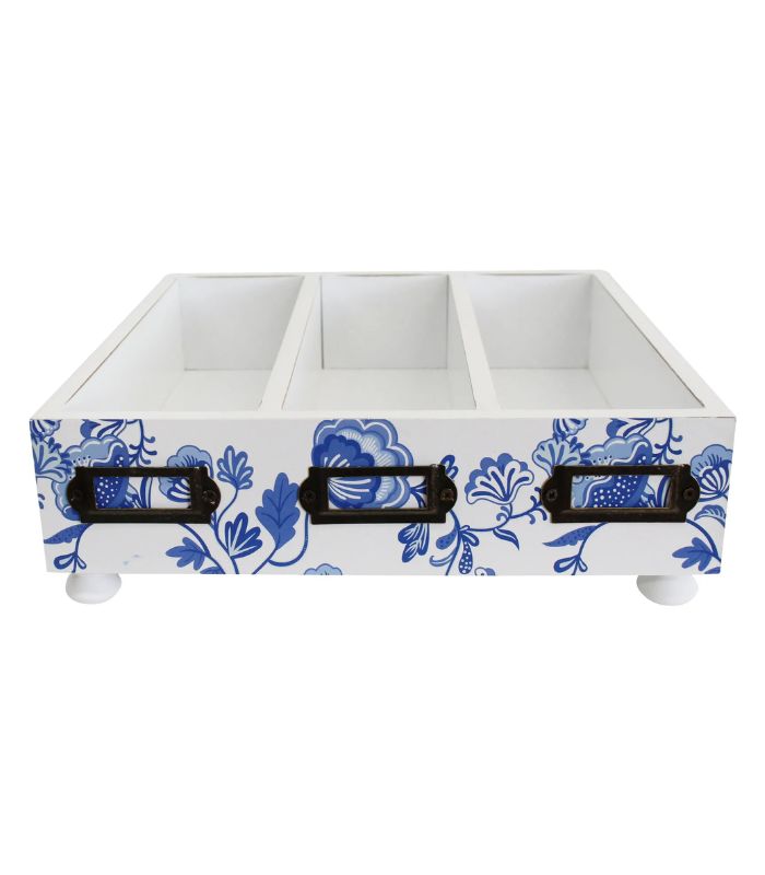 Knick-Knack Blue/White Cutlery Tray | Ink You