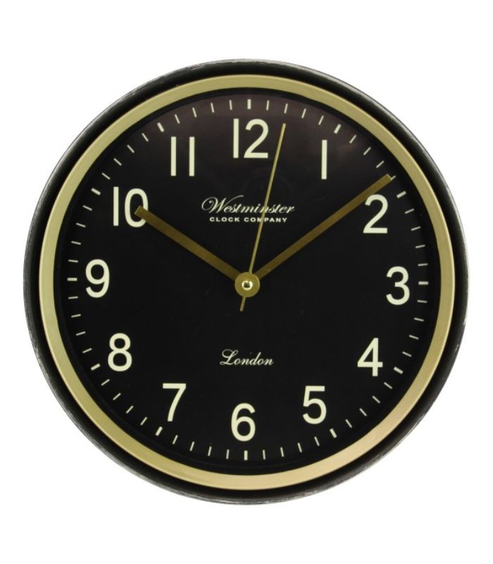 29cm Clock Black with Gold Accents | Ink You
