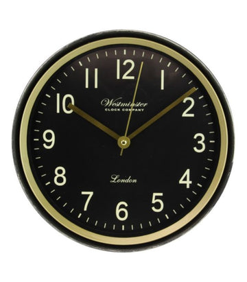 29cm Clock Black with Gold Accents | Ink You