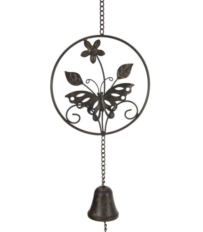 71cm Cast Iron Butterfly in Ring with Bell | Ink You