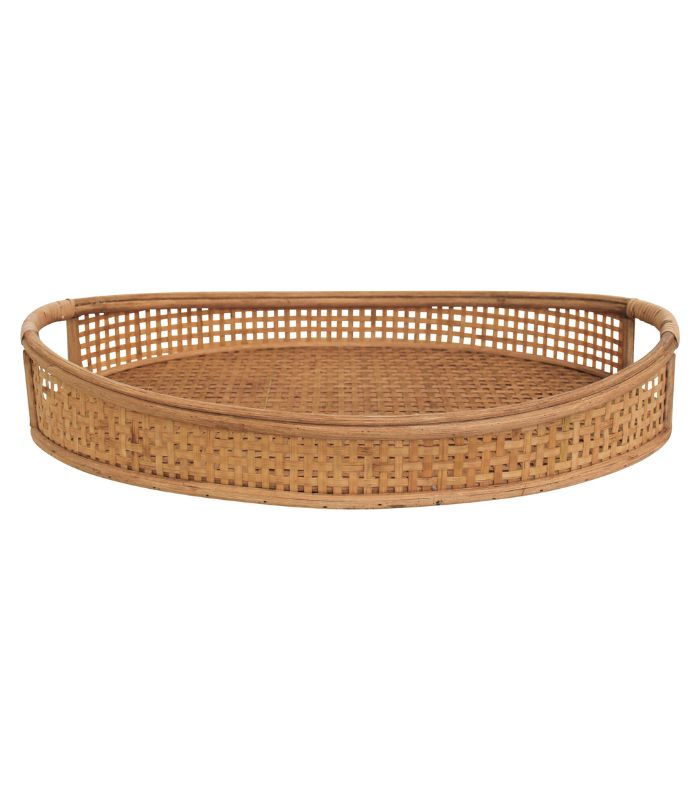 Oval Rattan Tray Natural