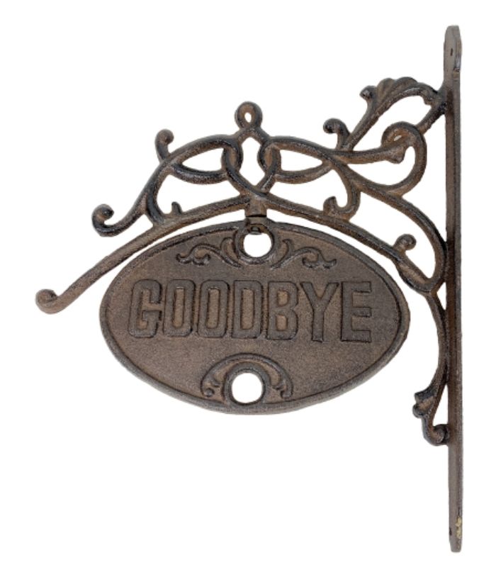 Cast Iron Welcome/Goodbye Sign