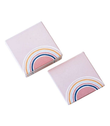 Pink Sky Rainbow Ceramic Coasters - Set of 4