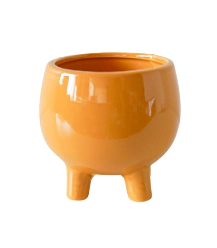 Footed Mallow Pot/Planter - Ochre | Ink You