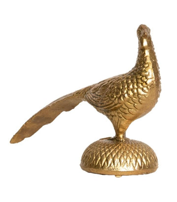 Gold Metal Pheasant Bird Ornament