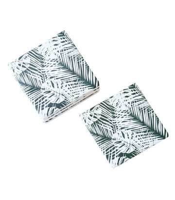 Green Palm Collage Ceramic Coasters - Set of 4