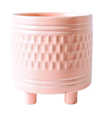 Blanc Footed Pot/Planter - Small - Matt Blush