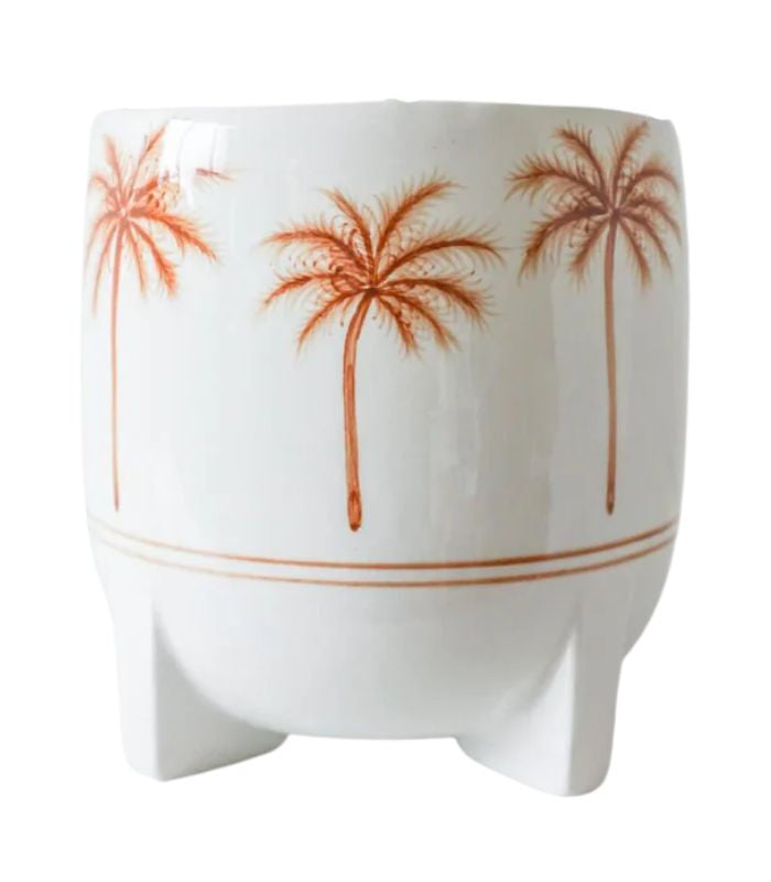 Morroco Footed Pot/Planter - Small - Rust/ Off White | Ink You