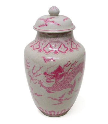 Pink Dragon Temple Ginger Jar 32cm | Ink You