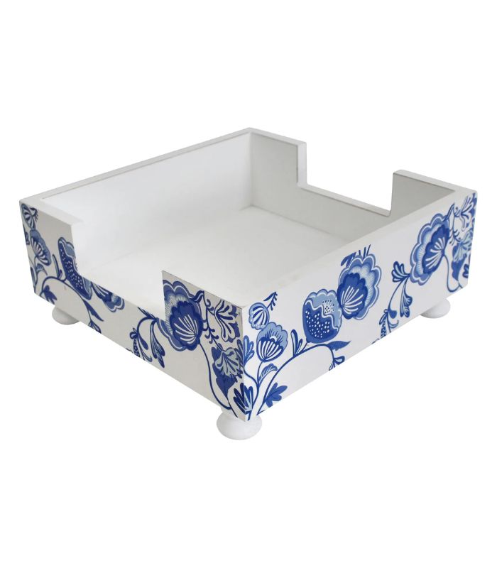 Napkin Holder Blue/White | Ink You