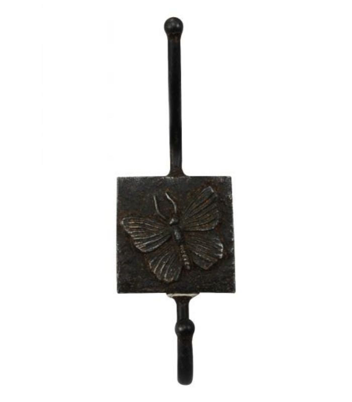 cast iron butterfly wall hook black - 0