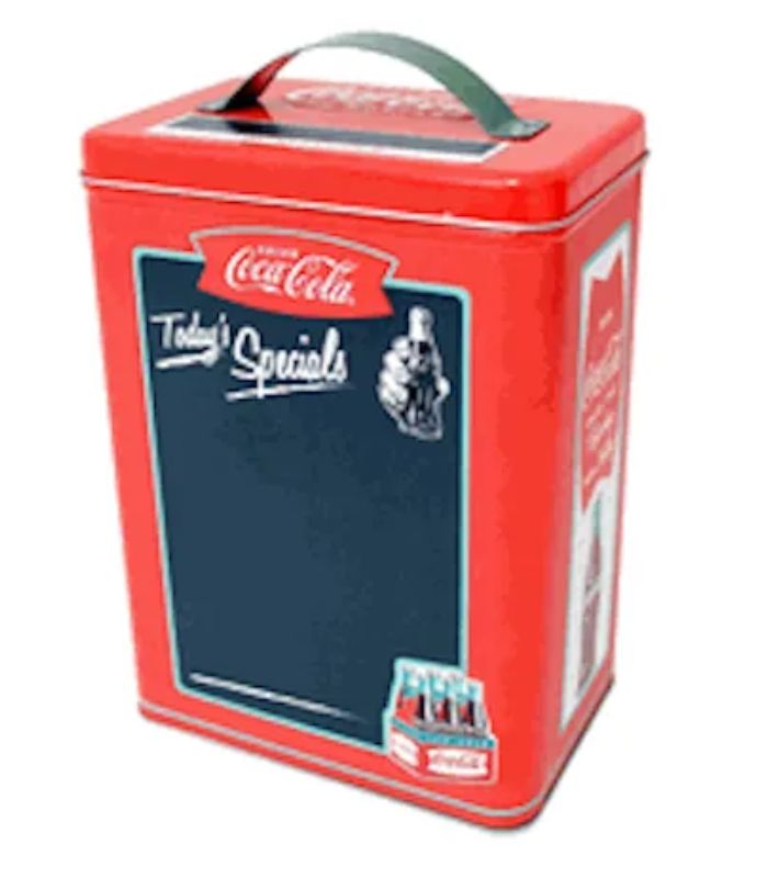 Coke - Tall Chalkboard Surface Rectangle tin with handle | Ink You