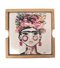InkHeart Frida Kahlo Cream Ceramic Coasters Set of 4 | Ink You