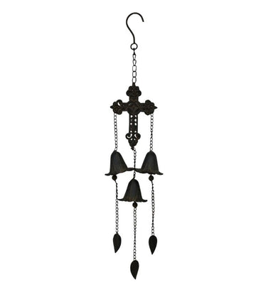 Hanging Cross With Triple Bells Wind Chime