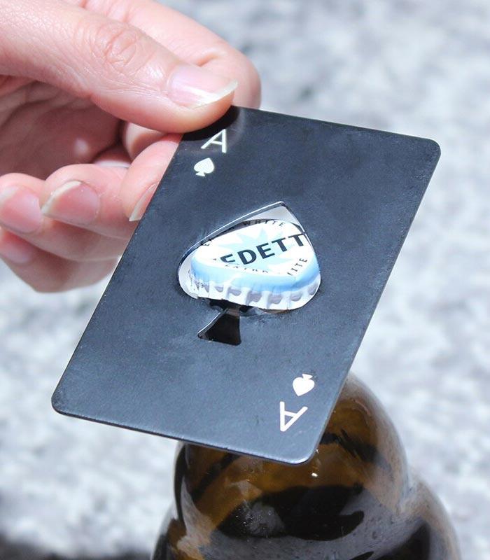 Poker Card Bottle Opener - Black | Ink You