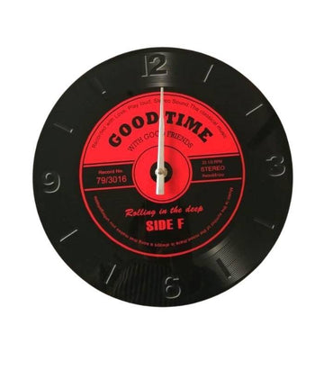 Glass Record Clock - Good Times With Good Friends 30cm | Ink You
