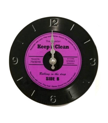 Glass Record Clock - Keep It Clean 17cm | Ink You