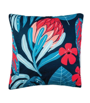Navy Summer Banksia - Indoor Cushion Cover - 45x45 | Ink You