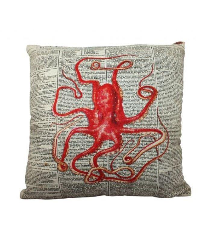 Red Octopus Cushion - 40x40 | Ink You