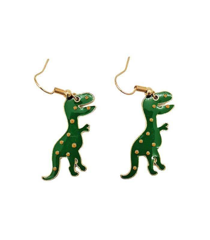 dinosaur earrings green - 0