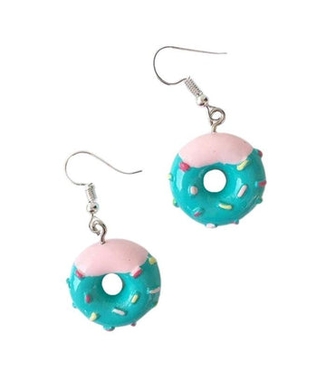 donut earrings blue/pink - 0