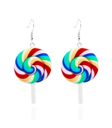 Lollypop Earrings - Candy Swirl Rainbow | Ink You