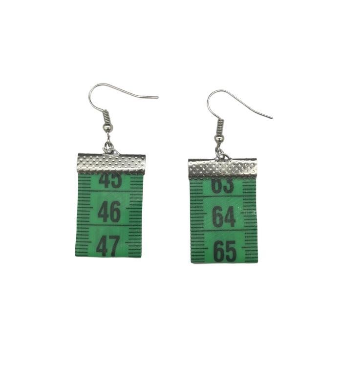 Measuring Tape Earring - Green | Ink You