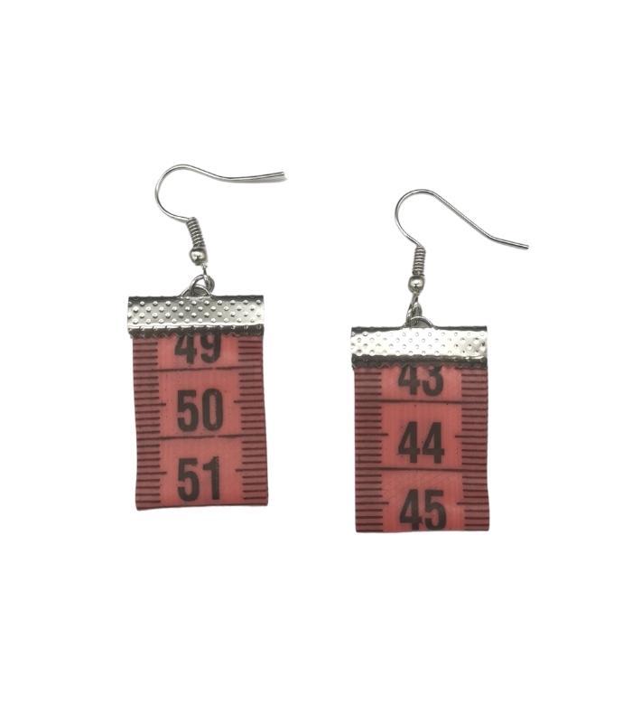 Measuring Tape Earring - Red | Ink You