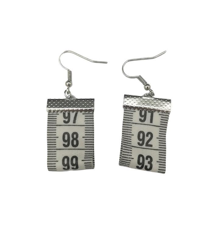Measuring Tape Earring - White | Ink You