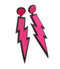 Earrings Glitter Pink Punk Acrylic Lighting Bolt Earrings